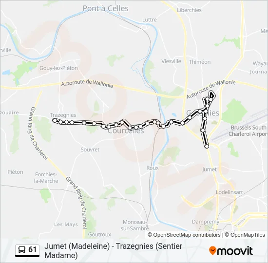 61 Bus Line Map