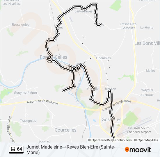 Plan de la ligne 64 de bus