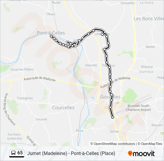 65 Bus Line Map