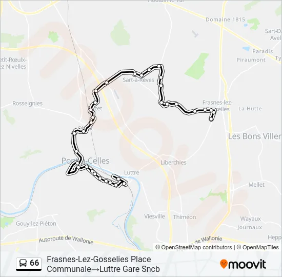 66 Bus Line Map