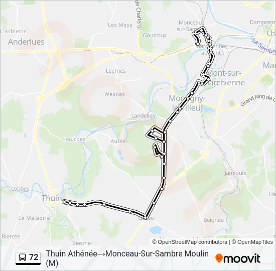 72 Bus Line Map