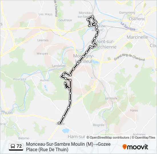72 Bus Line Map