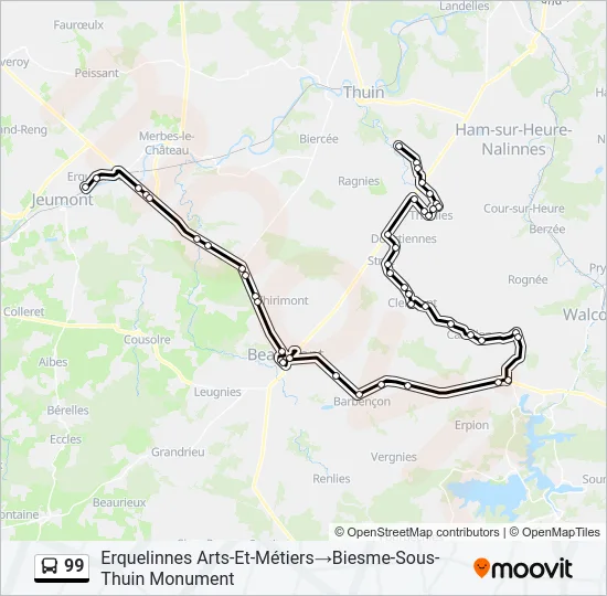 99 Bus Line Map