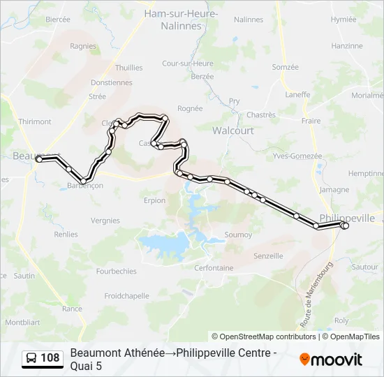 108 Bus Line Map