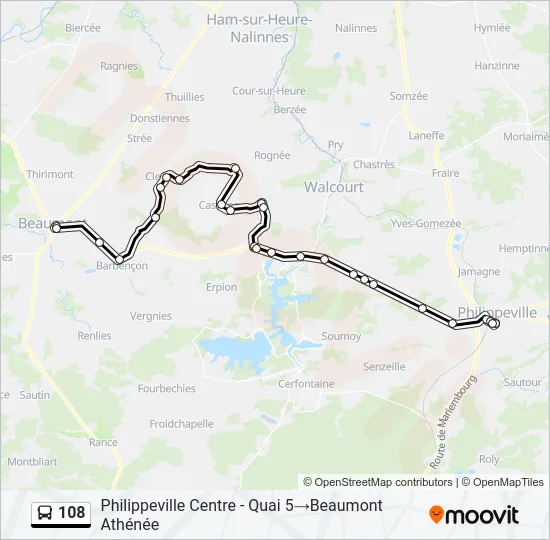 108 Bus Line Map