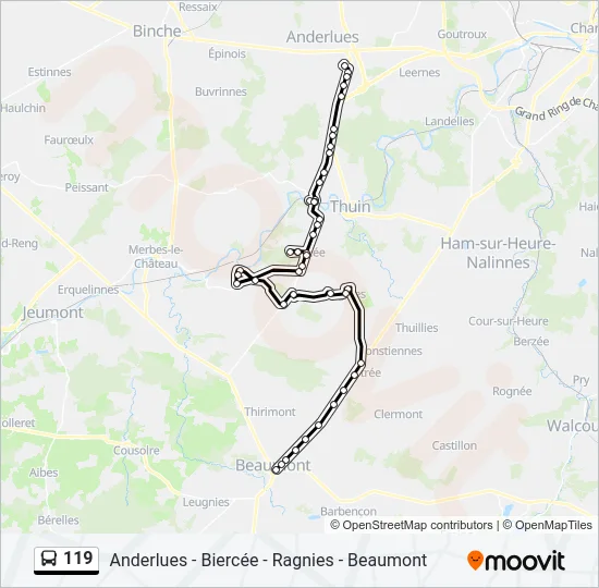 119 Bus Line Map