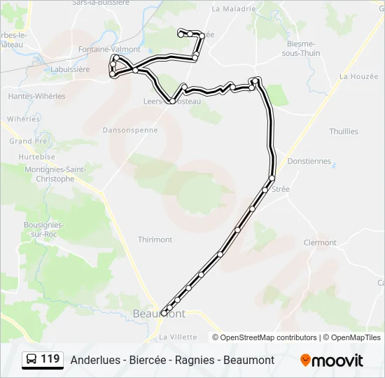 119 Bus Line Map