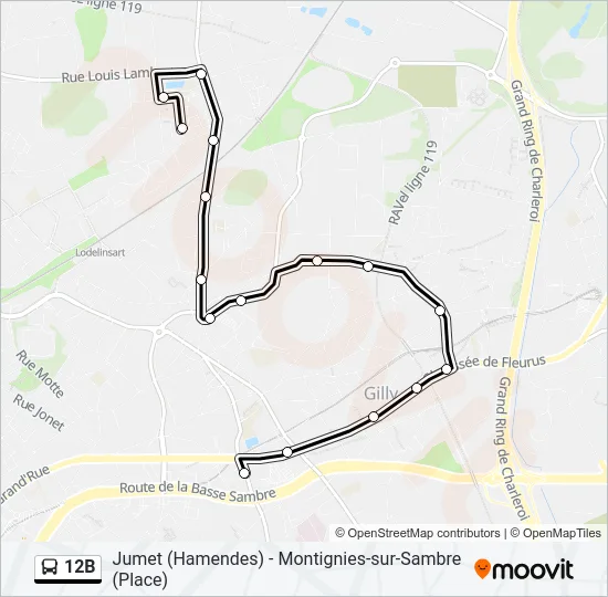 12B Bus Line Map