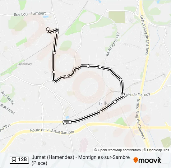 12B Bus Line Map