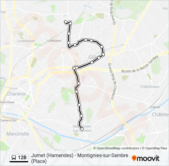 12B Bus Line Map
