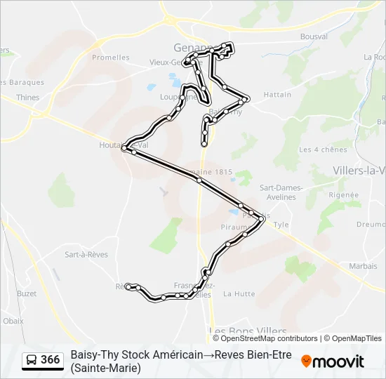 366 Bus Line Map