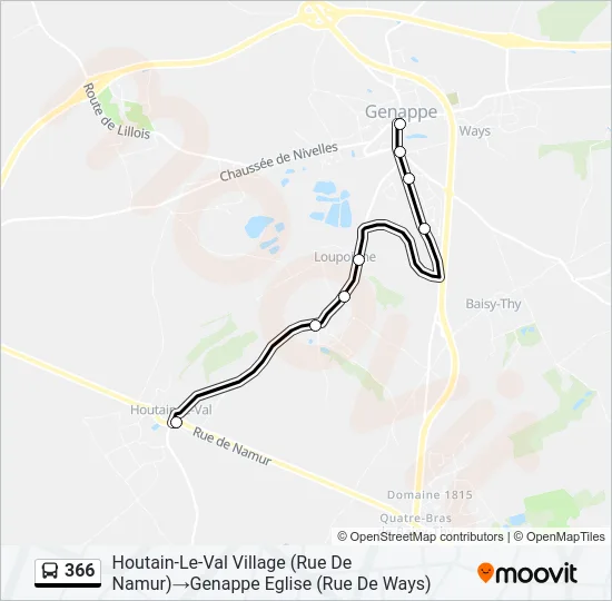 366 Bus Line Map