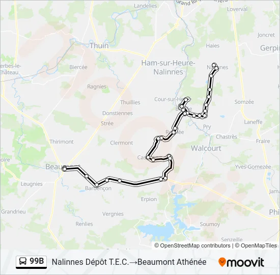 99B Bus Line Map