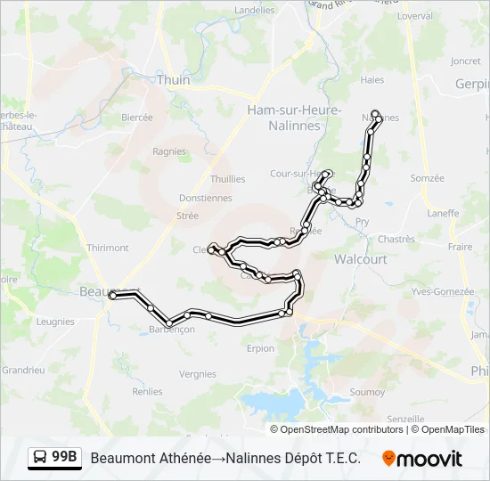 99B Bus Line Map