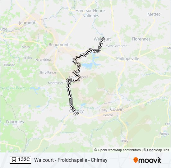 132C bus Line Map