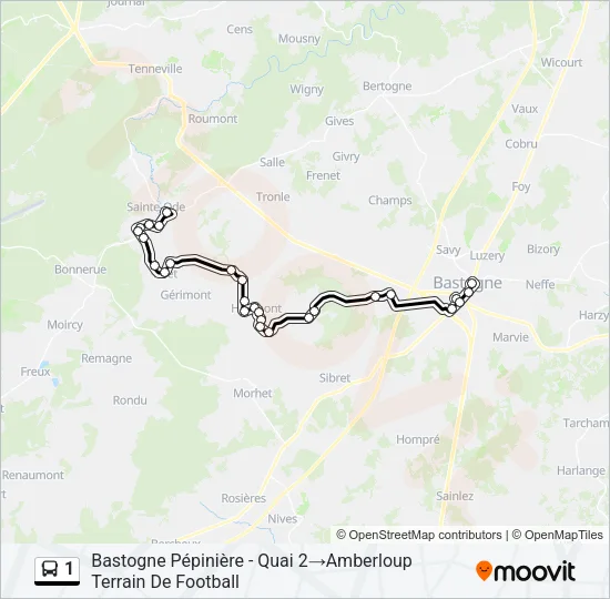 1 Bus Line Map