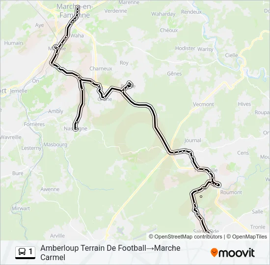 1 Bus Line Map