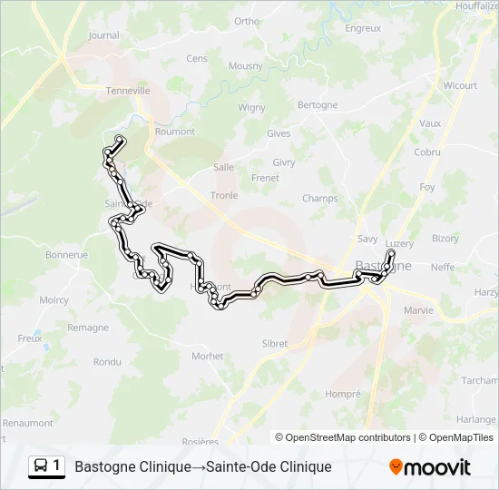 1 Bus Line Map