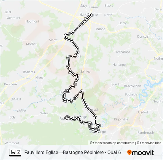 2 Bus Line Map