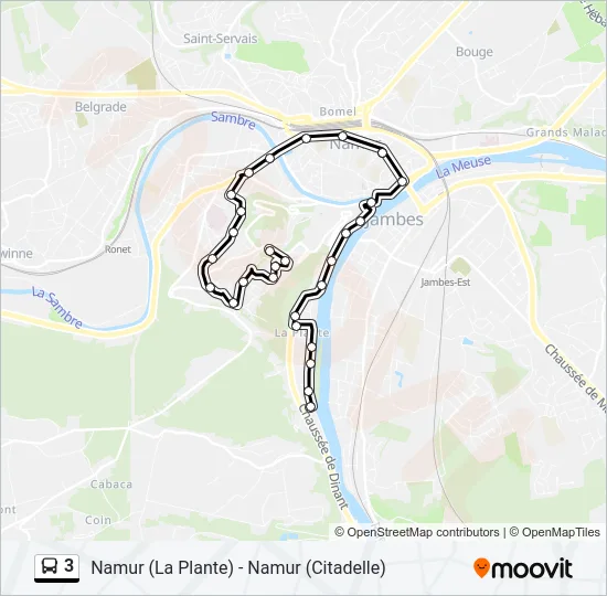 3 Bus Line Map