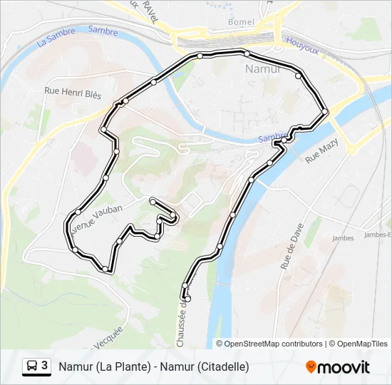3 Bus Line Map