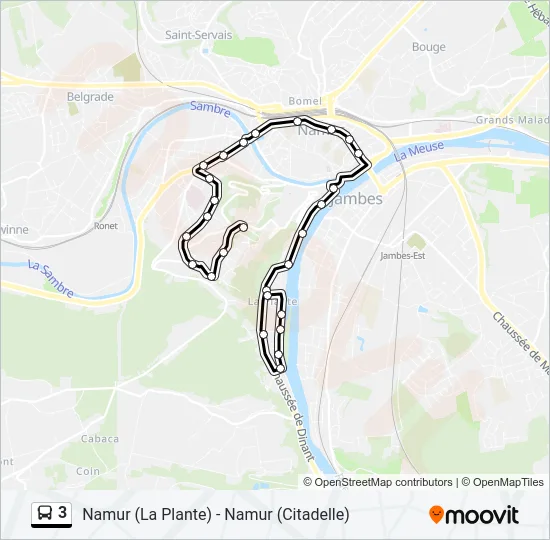 3 Bus Line Map