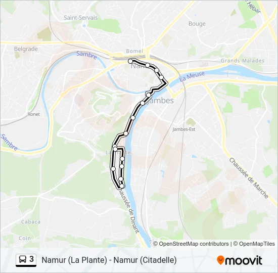 3 Bus Line Map