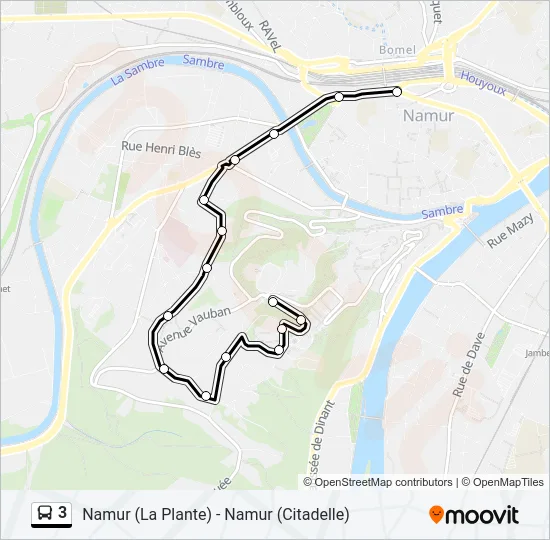 3 Bus Line Map