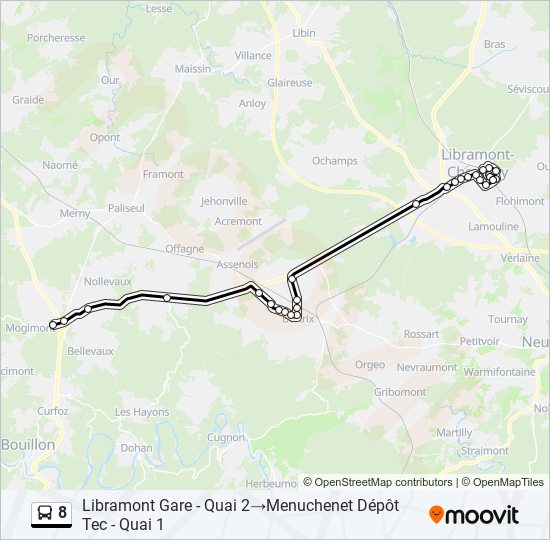 8 bus Line Map