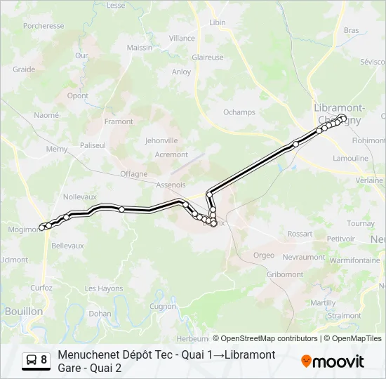8 Bus Line Map