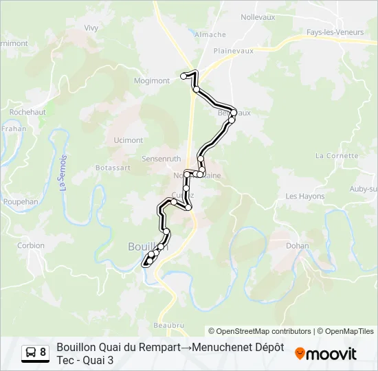 8 Bus Line Map