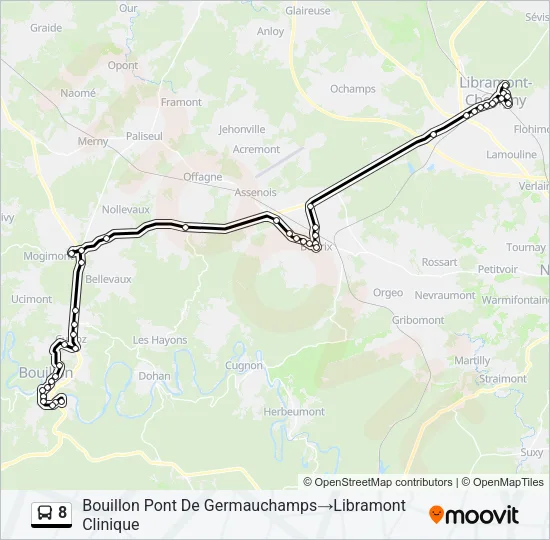 8 Bus Line Map