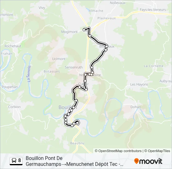 8 Bus Line Map