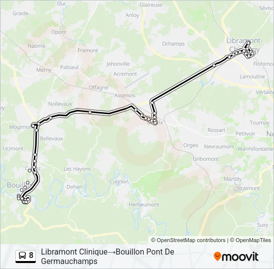 8 Bus Line Map