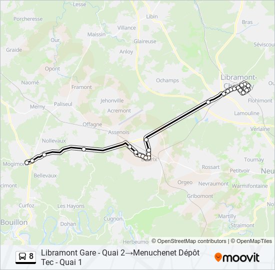 8 bus Line Map