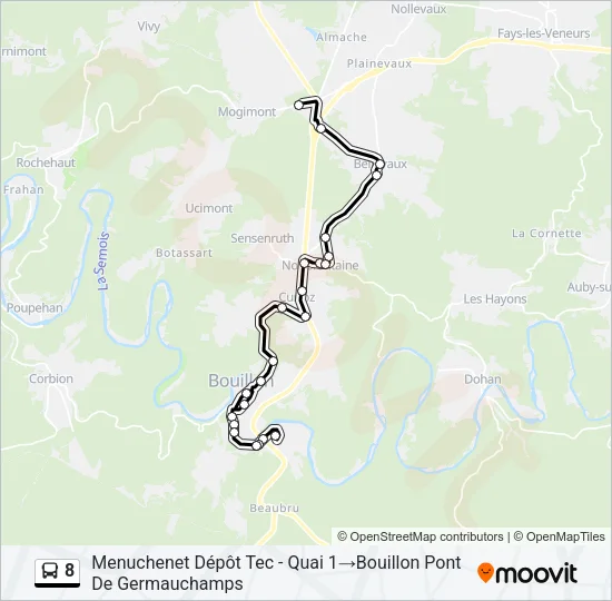 8 Bus Line Map