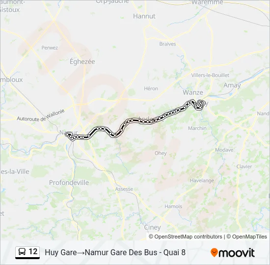 12 Bus Line Map