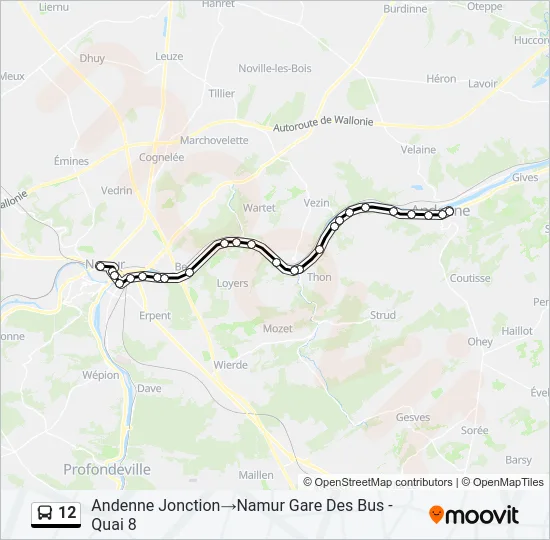 12 Bus Line Map