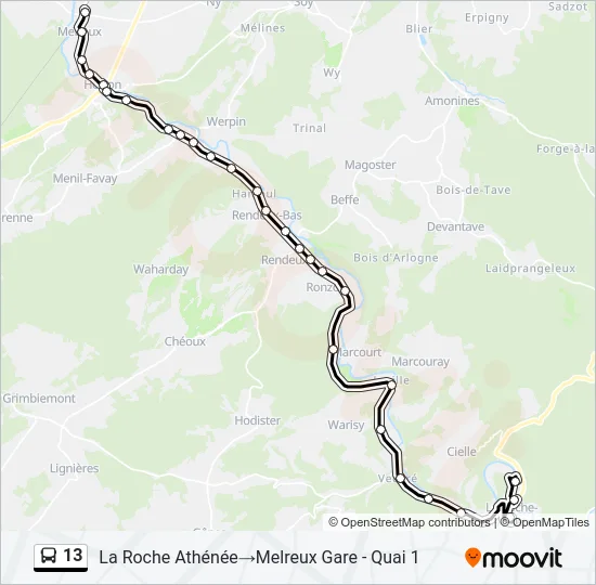 13 Bus Line Map