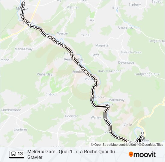 13 bus Line Map