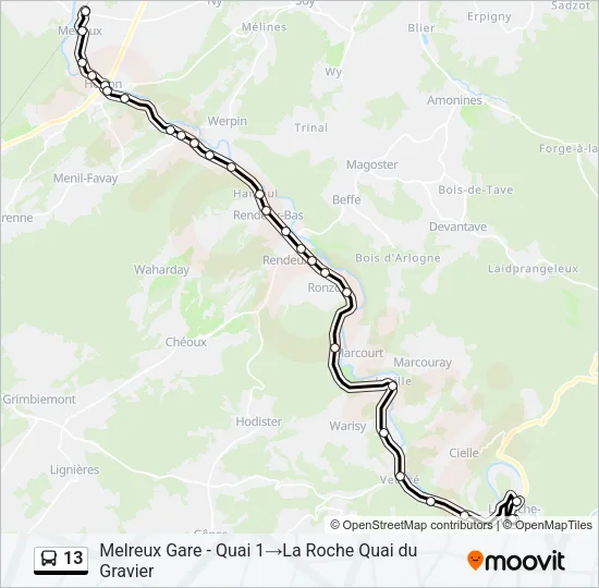 13 Bus Line Map