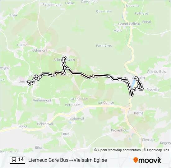 14 Bus Line Map