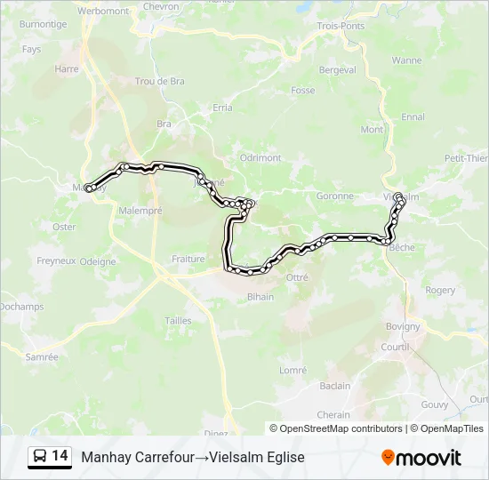 14 Bus Line Map