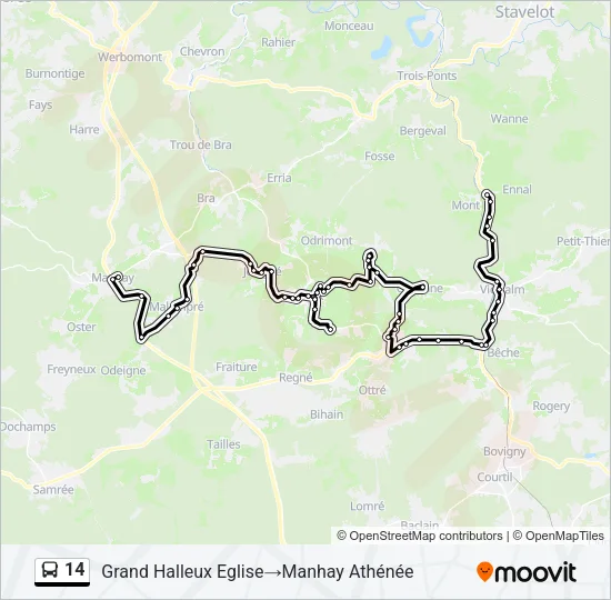 14 Bus Line Map