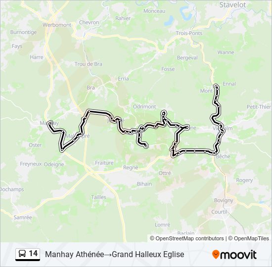 14 bus Line Map