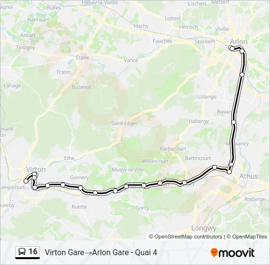 16 Bus Line Map
