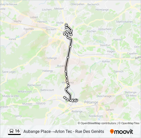 16 Bus Line Map
