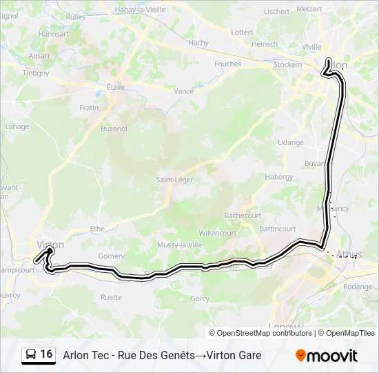 16 Bus Line Map