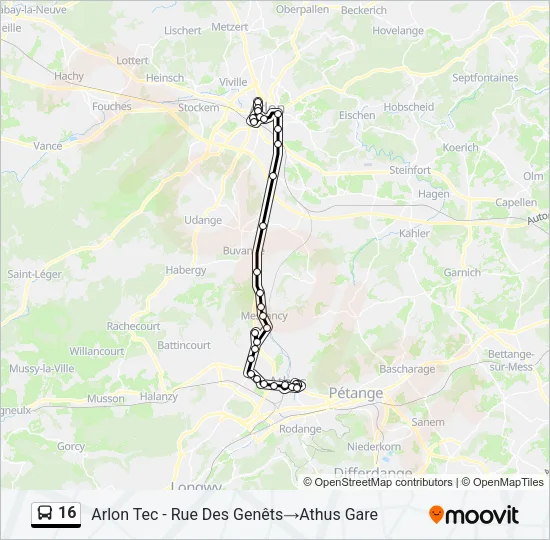 16 Bus Line Map
