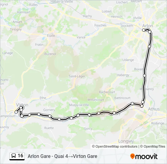 16 Bus Line Map